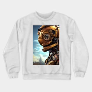 Portrait of a retro steampunk robot. Crewneck Sweatshirt